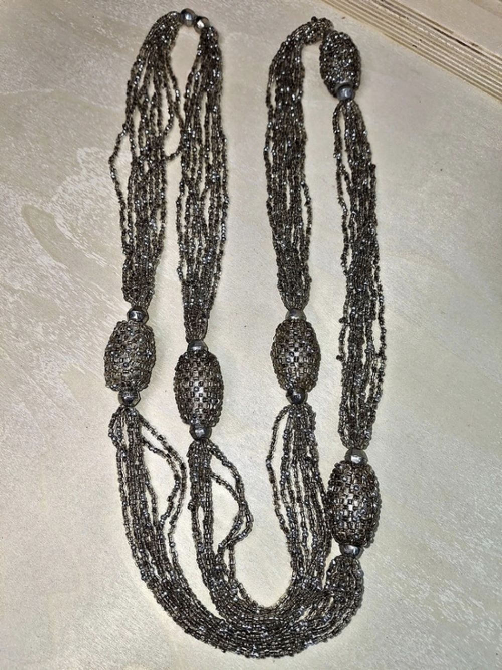 Silver Multi-Strand Statement Necklace - Picture 5 of 5